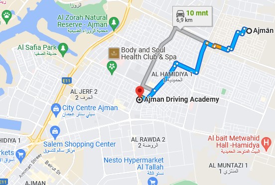 Ajman Driving Academy Location