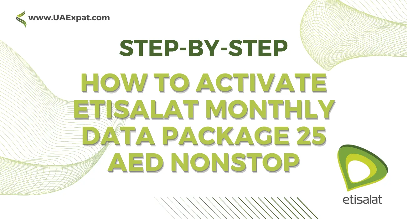 How to Activate Etisalat Monthly Data Package 25 AED Nonstop