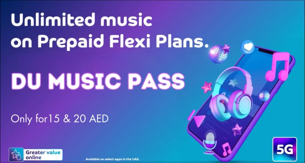 Du Music Pass 15 & 20 AED - Unlimited Music Package